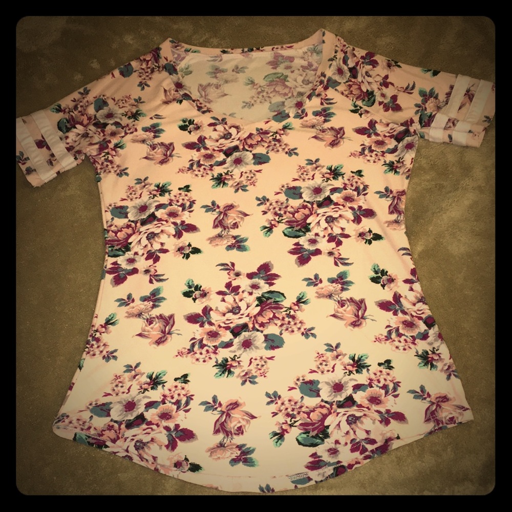 Pink floral shirt